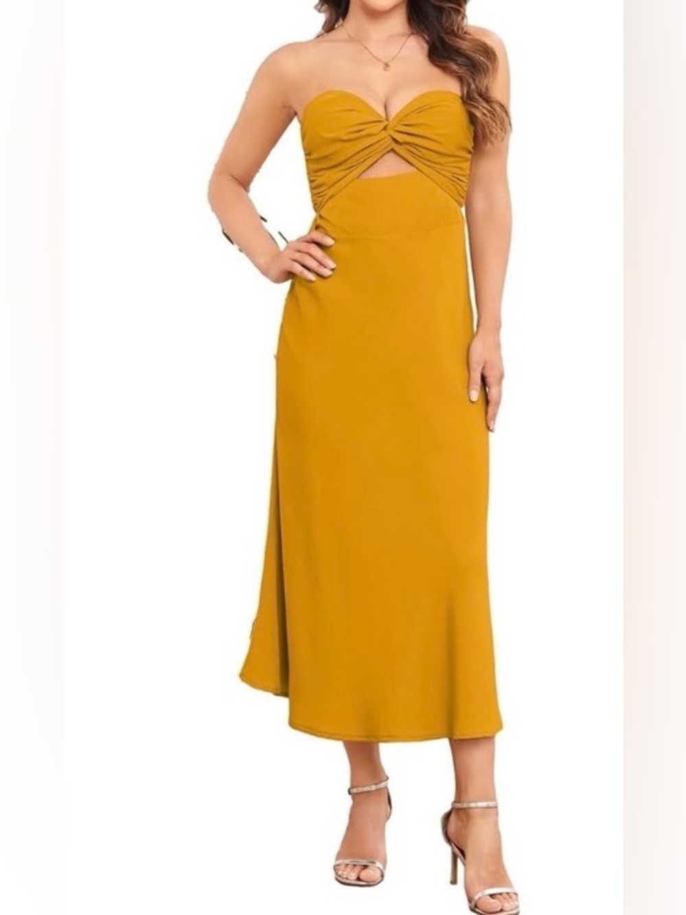 New Women’s Satin Strapless Dress